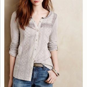 Anthropologie Meadow Rue Eula button up blouse M